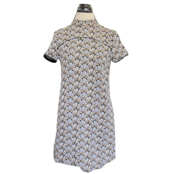 Zara Womens Dress Size Small Jacquard Embroidered Mini Textured High Neckline - Picture 2 of 13